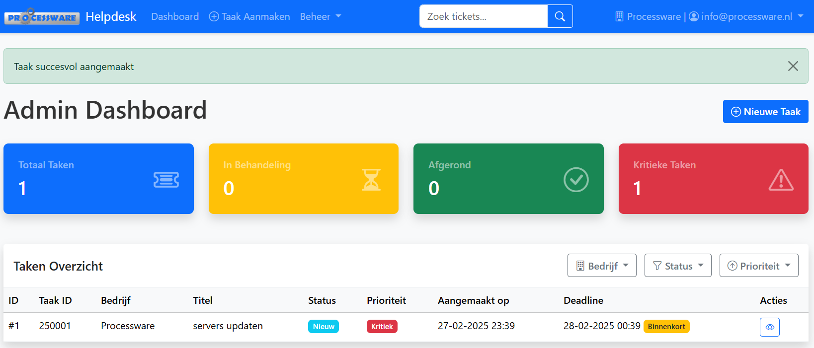 ICT Helpdesk Applicatie